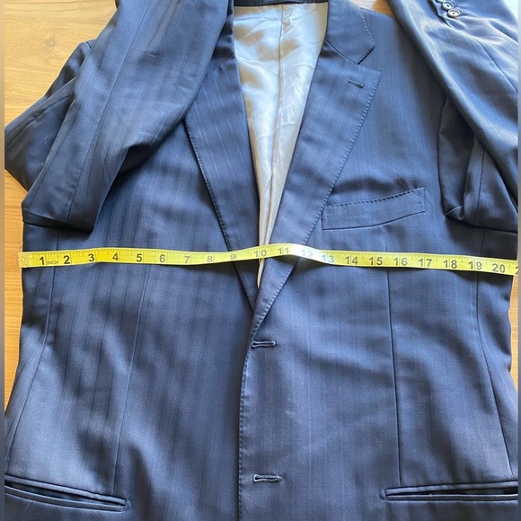 ISAIA Navy Blue Classic Pinstriped Men's Blazer 42L - Picture 10 of 10